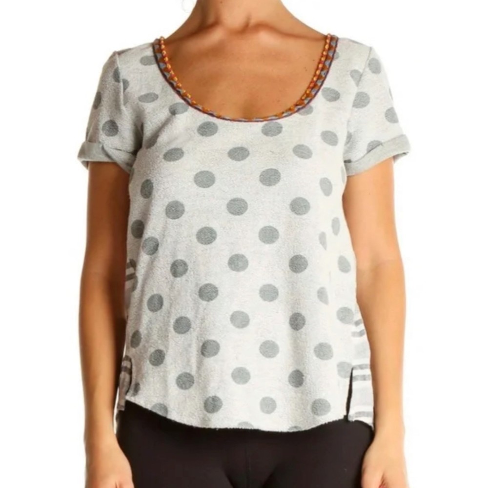 AKEMI + KIN Polka Dot Striped Shirt Gray